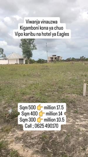Plots for sale in Kigamboni Mwembemdogo, Dar Es Salaam sqm 300