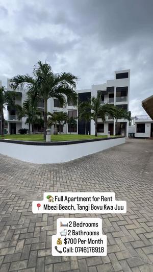 Apartment ya vyumba viwili inapangishwa Mbezi Beach Tangi Bovu Kwa Juu, Dar Es Salaam