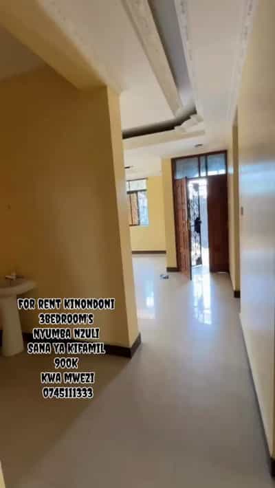 Nyumba ya vyumba vitatu inapangishwa Kinondoni, Dar Es Salaam