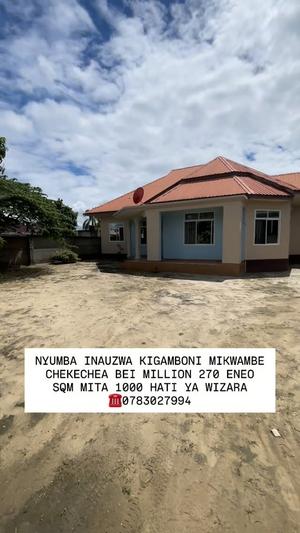 Nyumba inauzwa Kigamboni Mikwambe Chekechea, Dar Es Salaam (1000 sqm)