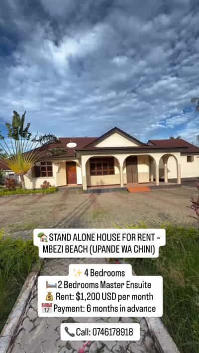 Nyumba ya vyumba vinne inapangishwa Mbezi Beach, Dar Es Salaam