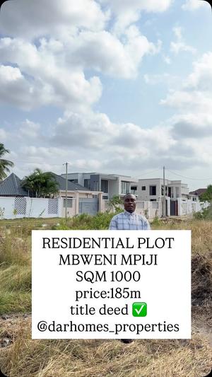 Kiwanja kinauzwa Mbweni, Dar Es Salaam (1000 sqm) Kiwanja kinauzwa Mbweni, Dar Es Salaam (1000 sqm)