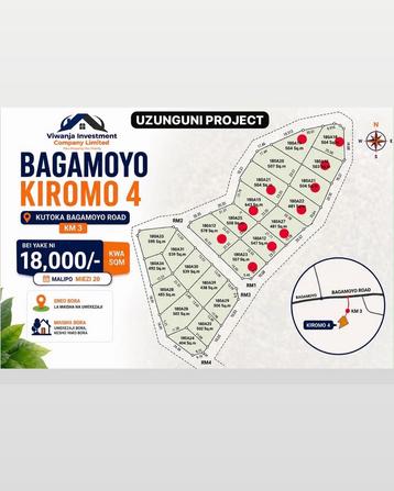 Viwanja vinauzwa Bagamoyo Kiromo, Pwani