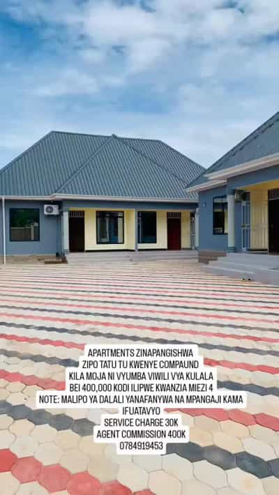 Apartment ya vyumba viwili inapangishwa Bunju B, Dar Es Salaam