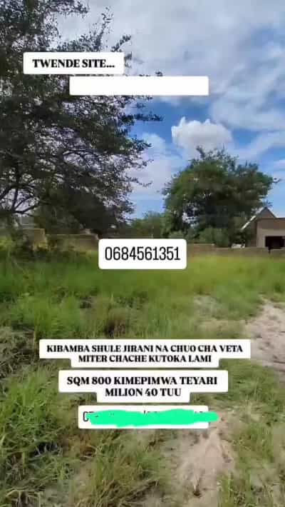 Kiwanja kinauzwa Kibamba Shule Kibwegere Shule, Dar Es Salaam (800 sqm) Kiwanja kinauzwa Kibamba Shule Kibwegere Shule, Dar Es Salaam (800 sqm)