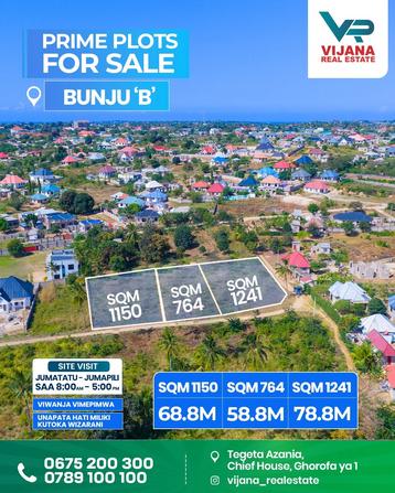 Residential Plot for Sale in Bunju B, Dar Es Salaam (1240 sqm)