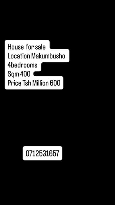 Nyumba ya vyumba vinne inauzwa Makumbusho, Dar Es Salaam (400 sqm) Nyumba ya vyumba vinne inauzwa Makumbusho, Dar Es Salaam (400 sqm)