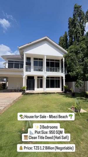 3 Bedrooms House for Sale in Mbezi Beach, Dar Es Salaam (950 sqm) 3 Bedrooms House for Sale in Mbezi Beach, Dar Es Salaam (950 sqm)
