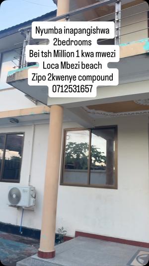 Nyumba ya vyumba viwili inapangishwa Mbezi Beach, Dar Es Salaam