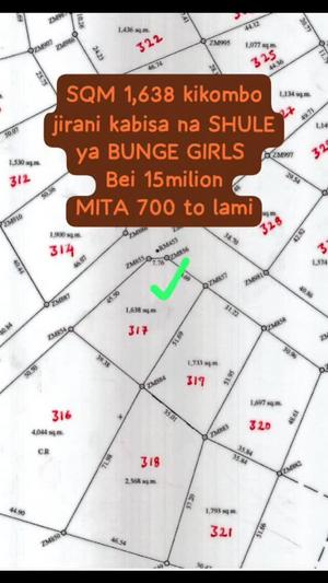 Plot for sale in Kikombo, Dodoma sqm 1638