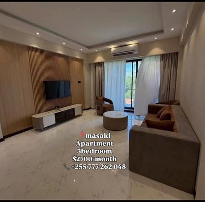 Apartment (Furnished) ya vyumba vitatu inapangishwa Masaki, Dar Es Salaam