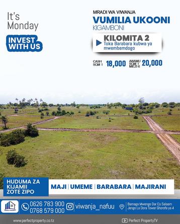 Plots for sale in Kigamboni Vumilia Ukooni, Dar Es Salaam sqm 400