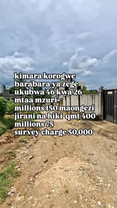 Kiwanja kinauzwa Kimara Korogwe, Dar Es Salaam (1200 sqm)