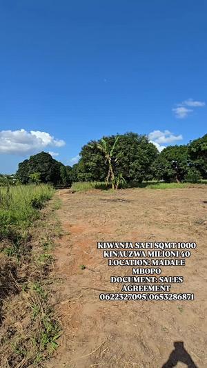 Plot for sale in Madale Mbopo, Dar Es Salaam sqm 500 Plot for sale in Madale Mbopo, Dar Es Salaam sqm 500