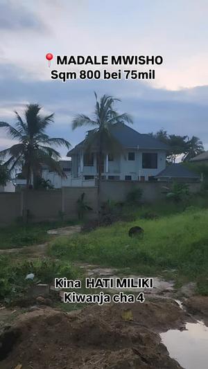 Plot for sale in Madale Mwisho, Dar Es Salaam sqm 800 Plot for sale in Madale Mwisho, Dar Es Salaam sqm 800