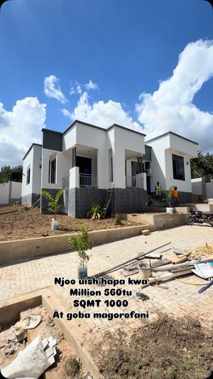Nyumba ya vyumba vitatu inauzwa Goba Magorofani, Dar Es Salaam (1000 sqm)