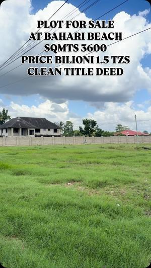 Plot for sale in Bahari Beach, Dar Es Salaam sqm 3600