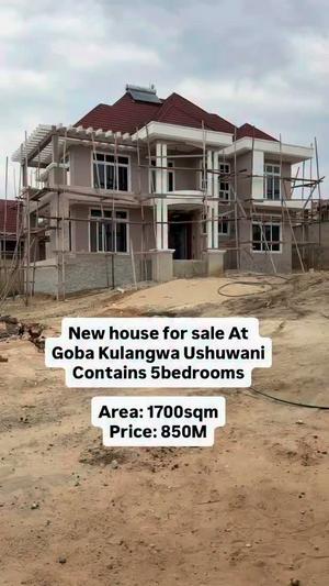 Nyumba ya vyumba vitano inauzwa Goba Kulangwa, Dar Es Salaam (1700 sqm)