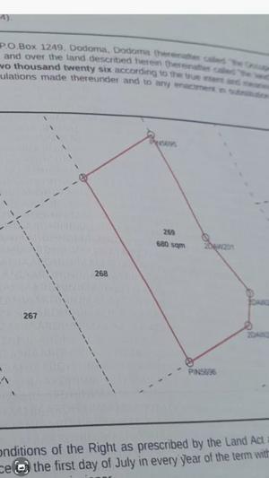 Plot for sale in Kitelela, Dodoma sqm 680 Plot for sale in Kitelela, Dodoma sqm 680