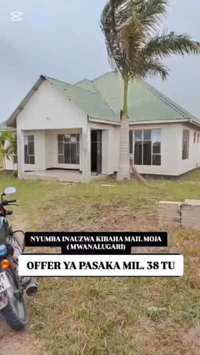 Nyumba ya vyumba vitatu inauzwa Kibaha Mail Moja ( Mwanalugari), Pwani (800 sqm) Nyumba ya vyumba vitatu inauzwa Kibaha Mail Moja ( Mwanalugari), Pwani (800 sqm)