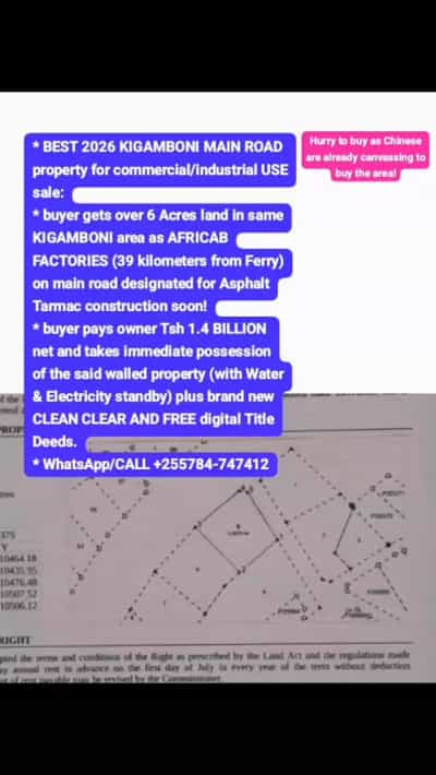 Commercial Plot for Sale in Kigamboni, Dar Es Salaam