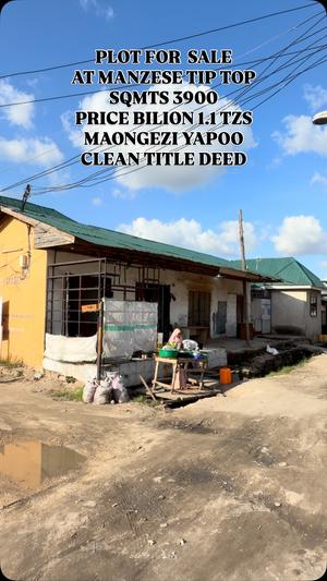 Kiwanja kinauzwa Manzese Tip Top, Dar Es Salaam sqm 3900