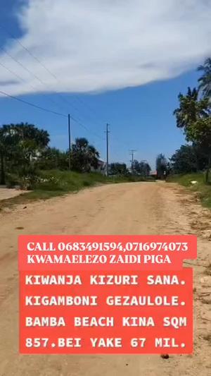 Kiwanja kinauzwa Gezaulole, Dar Es Salaam sqm 857 Kiwanja kinauzwa Gezaulole, Dar Es Salaam sqm 857