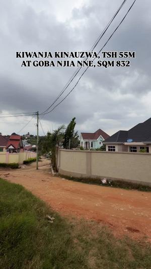 Kiwanja kinauzwa Goba Njia Nne, Dar Es Salaam sqm 832 Kiwanja kinauzwa Goba Njia Nne, Dar Es Salaam sqm 832