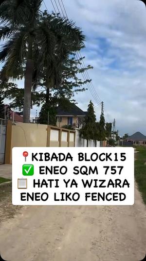 Kiwanja kinauzwa Kigamboni Kibada, Dar Es Salaam sqm 757 Kiwanja kinauzwa Kigamboni Kibada, Dar Es Salaam sqm 757