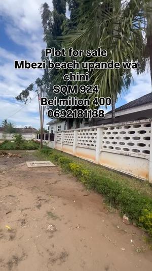 Plot for sale in Mbezi Beach, Dar Es Salaam sqm 925