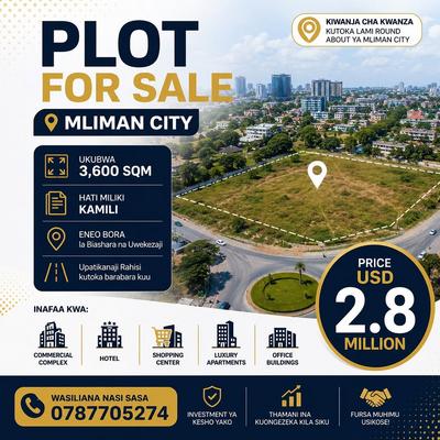 Plot for sale in Mlimani City, Dar Es Salaam sqm 3600