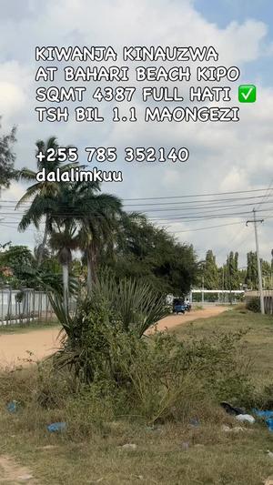 Kiwanja kinauzwa Bahari Beach, Dar Es Salaam (4387 sqm)