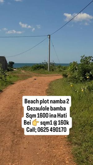 Beach Plot for Sale in Gezaulole Bamba, Dar Es Salaam (1600 sqm)