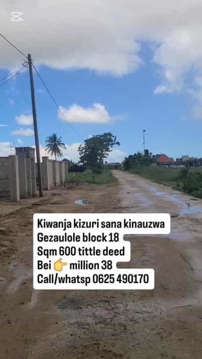Kiwanja kinauzwa Gezaulole, Dar Es Salaam (600 sqm)