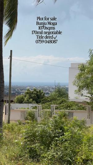 Kiwanja kinauzwa Bunju Moga, Dar Es Salaam (1070 sqm)