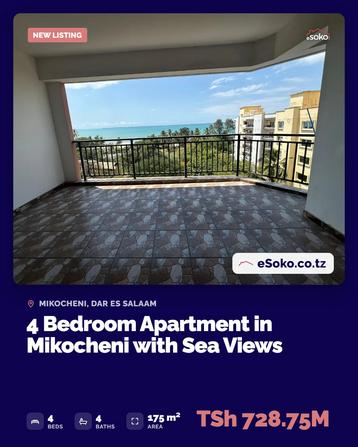 4 Bedrooms Apartment for Sale in Mikocheni, Dar Es Salaam (175 sqm) 4 Bedrooms Apartment for Sale in Mikocheni, Dar Es Salaam (175 sqm)