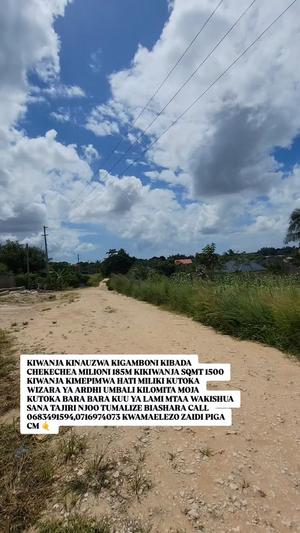 Plot for sale in Kibada Chekechea, Kigamboni, Dar Es Salaam sqm 1500