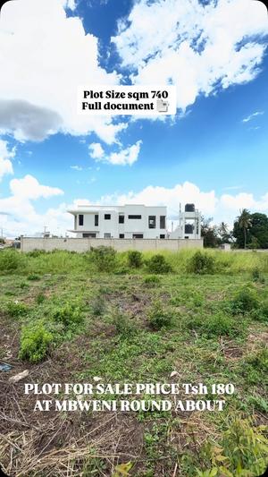 Kiwanja kinauzwa Mbweni, Dar Es Salaam sqm 740 Kiwanja kinauzwa Mbweni, Dar Es Salaam sqm 740