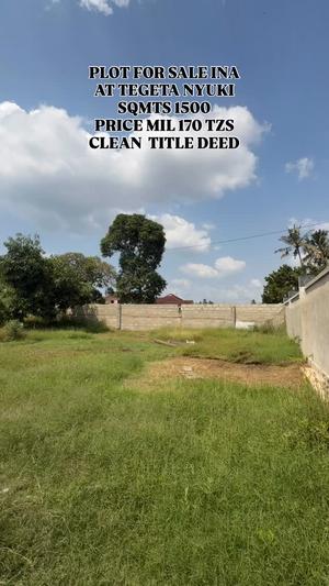 Kiwanja kinauzwa Tegeta Nyuki, Dar Es Salaam sqm 1500 Kiwanja kinauzwa Tegeta Nyuki, Dar Es Salaam sqm 1500