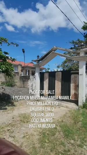 Kiwanja kinauzwa Mbezi Maramba Mawili, Dar Es Salaam sqm 1600 Kiwanja kinauzwa Mbezi Maramba Mawili, Dar Es Salaam sqm 1600