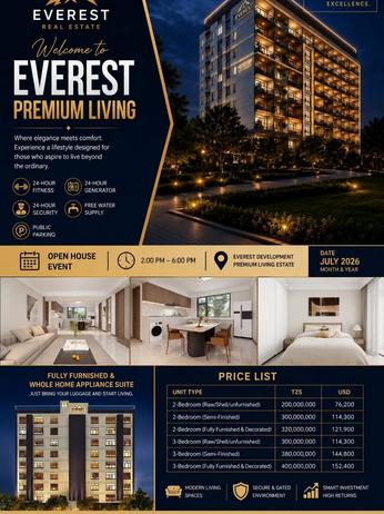 Apartment (Furnished) ya vyumba viwili inauzwa Dar Es Salaam