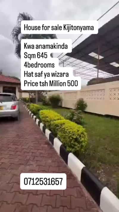 Nyumba ya vyumba vinne inauzwa Kijitonyama, Dar Es Salaam