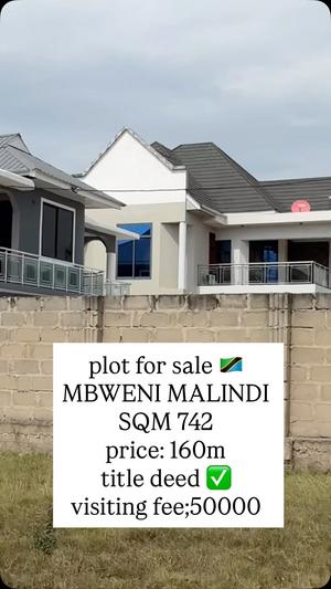 Residential Plot for Sale in Mbweni Malindi, Dar Es Salaam (742 sqm)