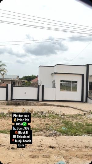 Plot for sale in Bunju Beach, Dar Es Salaam sqm 909