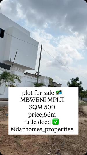 Residential Plot for Sale in Mbweni, Dar Es Salaam (500 sqm) Residential Plot for Sale in Mbweni, Dar Es Salaam (500 sqm)