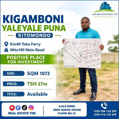 Plot for sale in Kitomondo, Pwani sqm 1073 Plot for sale in Kitomondo, Pwani sqm 1073