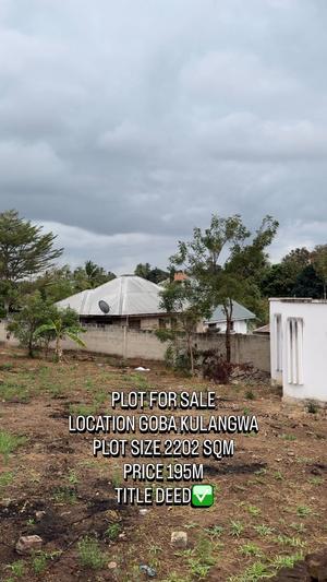 Residential Plot for Sale in Goba Kulangwa, Dar Es Salaam (2202 sqm) Residential Plot for Sale in Goba Kulangwa, Dar Es Salaam (2202 sqm)