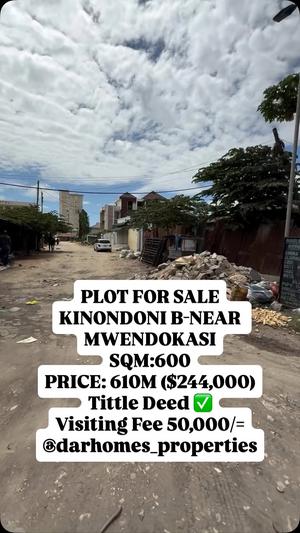 Plot for sale in Kinondoni B, Dar Es Salaam sqm 600