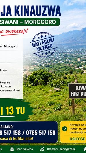 Plot for sale in Bigwa Visiwani, Morogoro sqm 946 Plot for sale in Bigwa Visiwani, Morogoro sqm 946