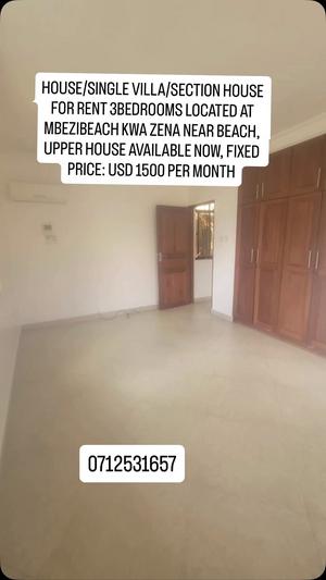 Villa ya vyumba vitatu inapangishwa Mbezi Beach, Dar Es Salaam